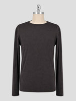 Kiton Brown Cashmere Silk Sweater Crewneck