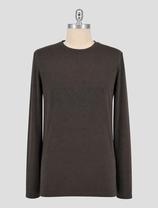 Kiton Knt Brown Cotton Sweater Crewneck