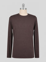 Kiton Brown Cashmere Cotton T-Shirt Long Sleeve