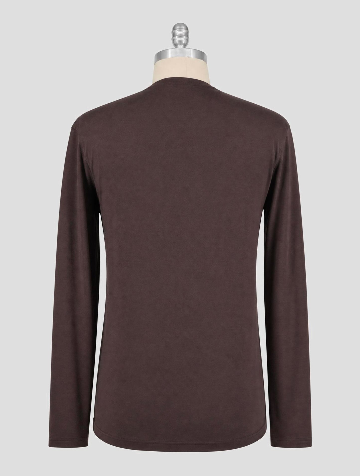 Kiton Brown Cashmere Cotton T-Shirt Long Sleeve