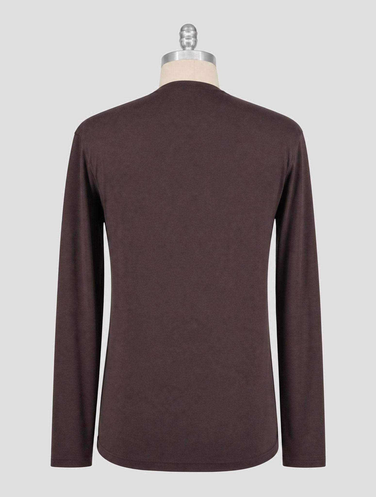 Kiton Brown Cashmere Cotton T-Shirt Long Sleeve