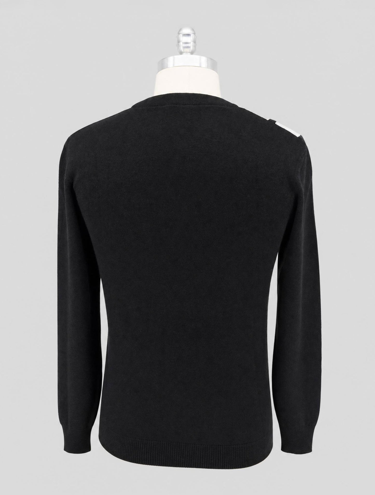 Kiton Black White Cashmere Sweater Crewneck