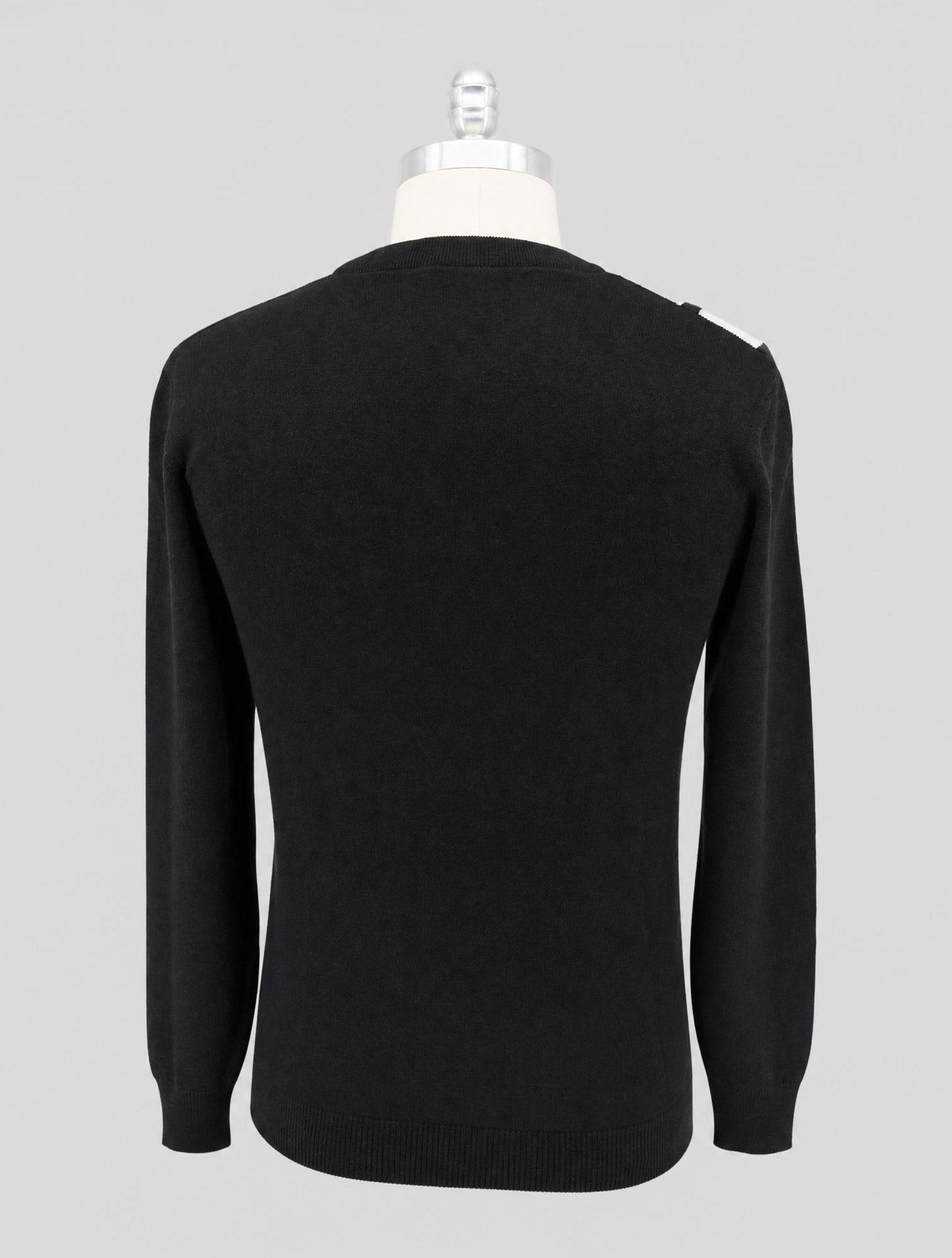 Kiton Black White Cashmere Sweater Crewneck