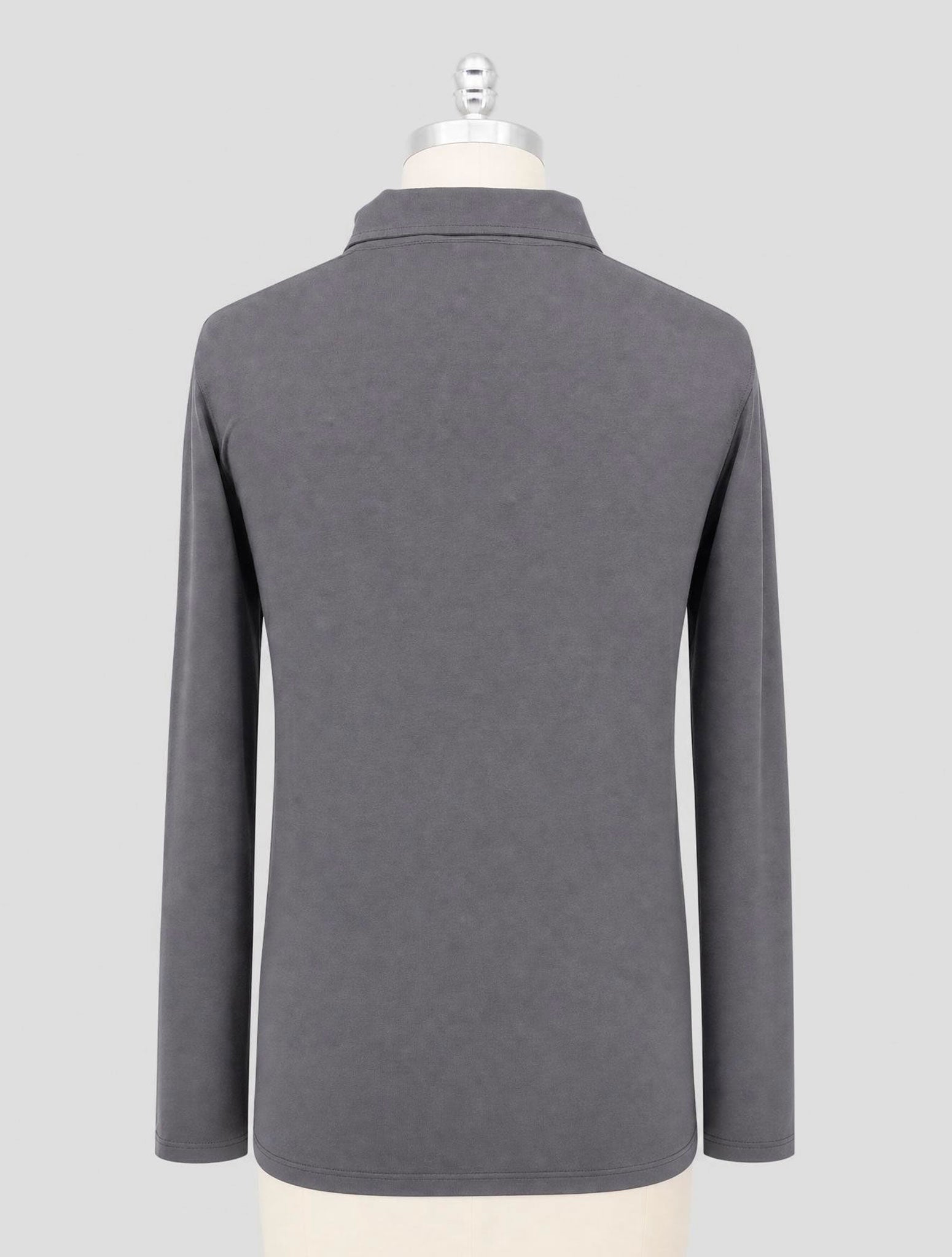 Kiton Gray Cotton Cashmere Sweater Polo