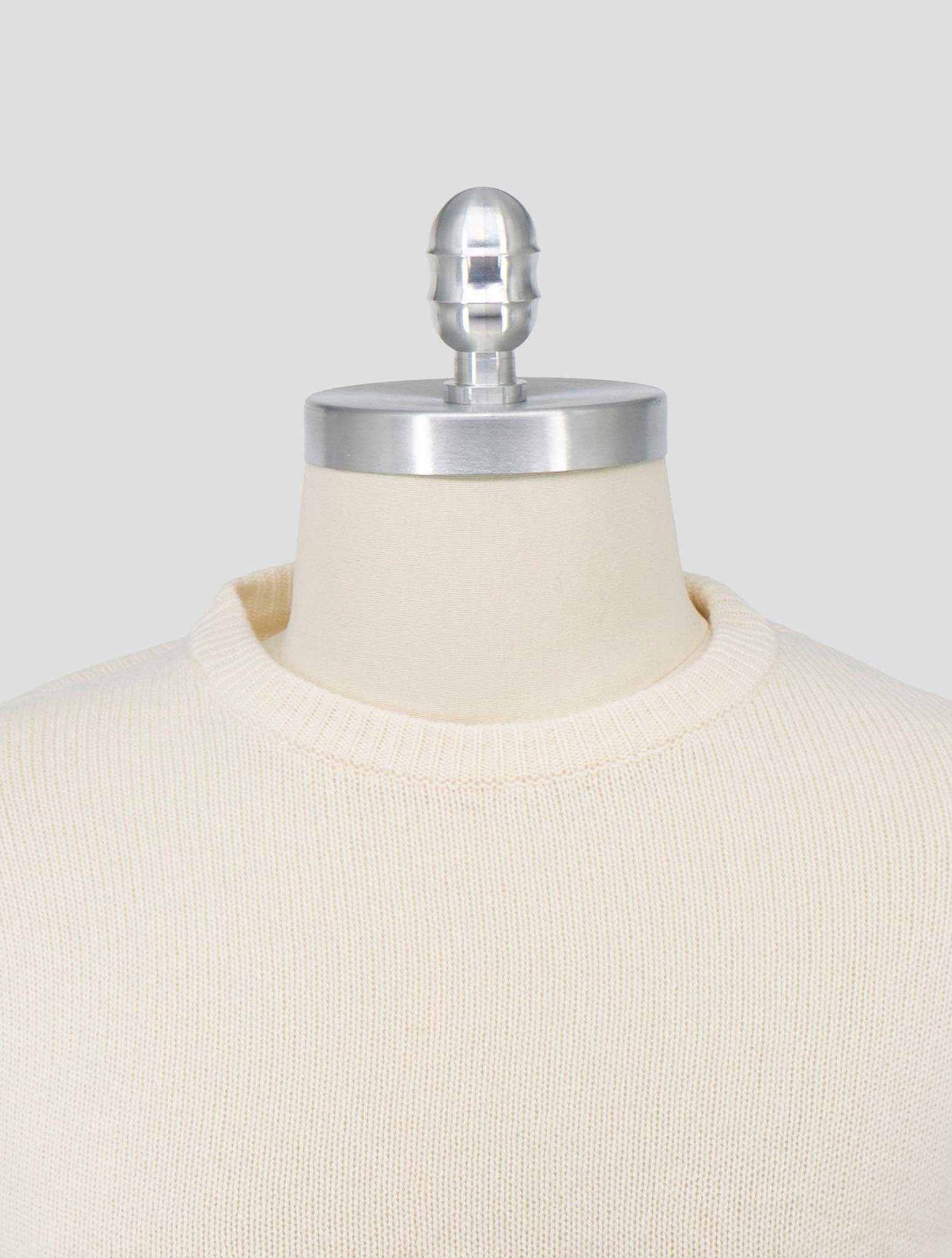 Kiton Gray White Cashmere Sweater Crewneck
