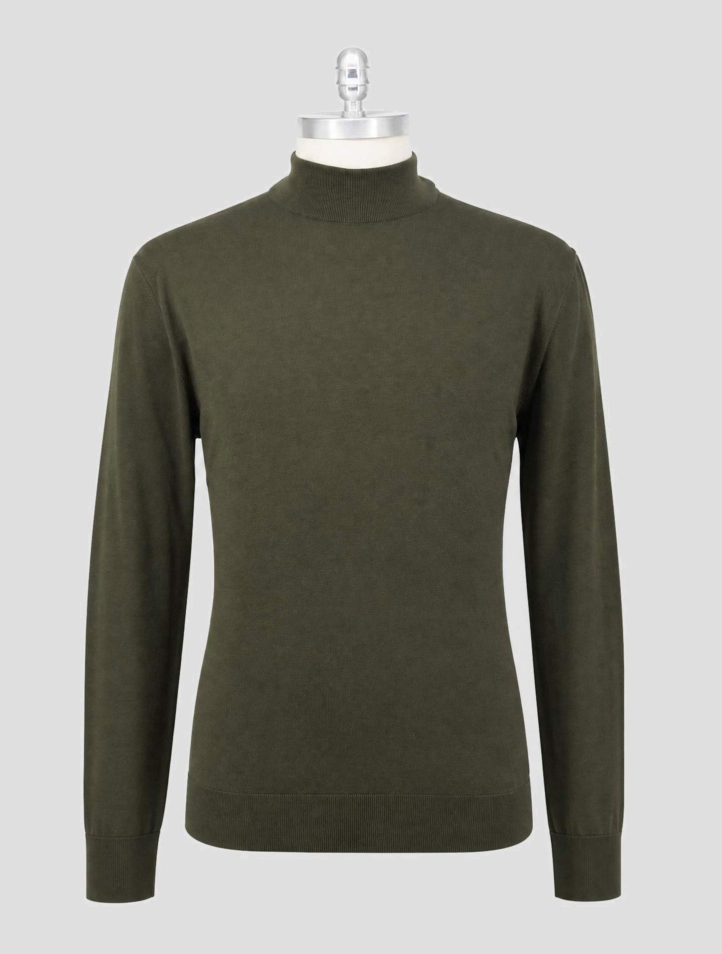 Kiton Green Wool 14 Micron Sweater V-Neck