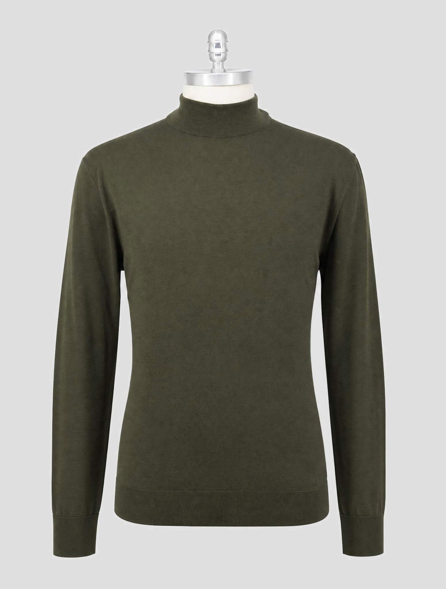 Kiton Green Wool 14 Micron Sweater V-Neck