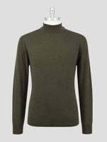 Kiton Green Wool 14 Micron Sweater V-Neck
