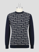 Kiton Blue Gray Cotton Sweater Crewneck