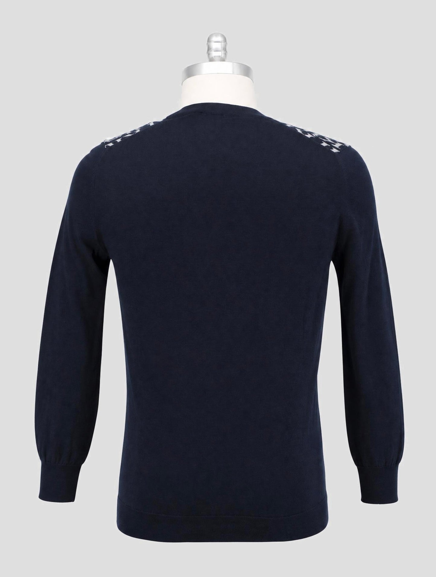 Kiton Blue Gray Cotton Sweater Crewneck