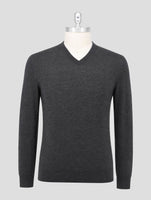 Kiton Gray Wool 14 Micron Sweater V-Neck
