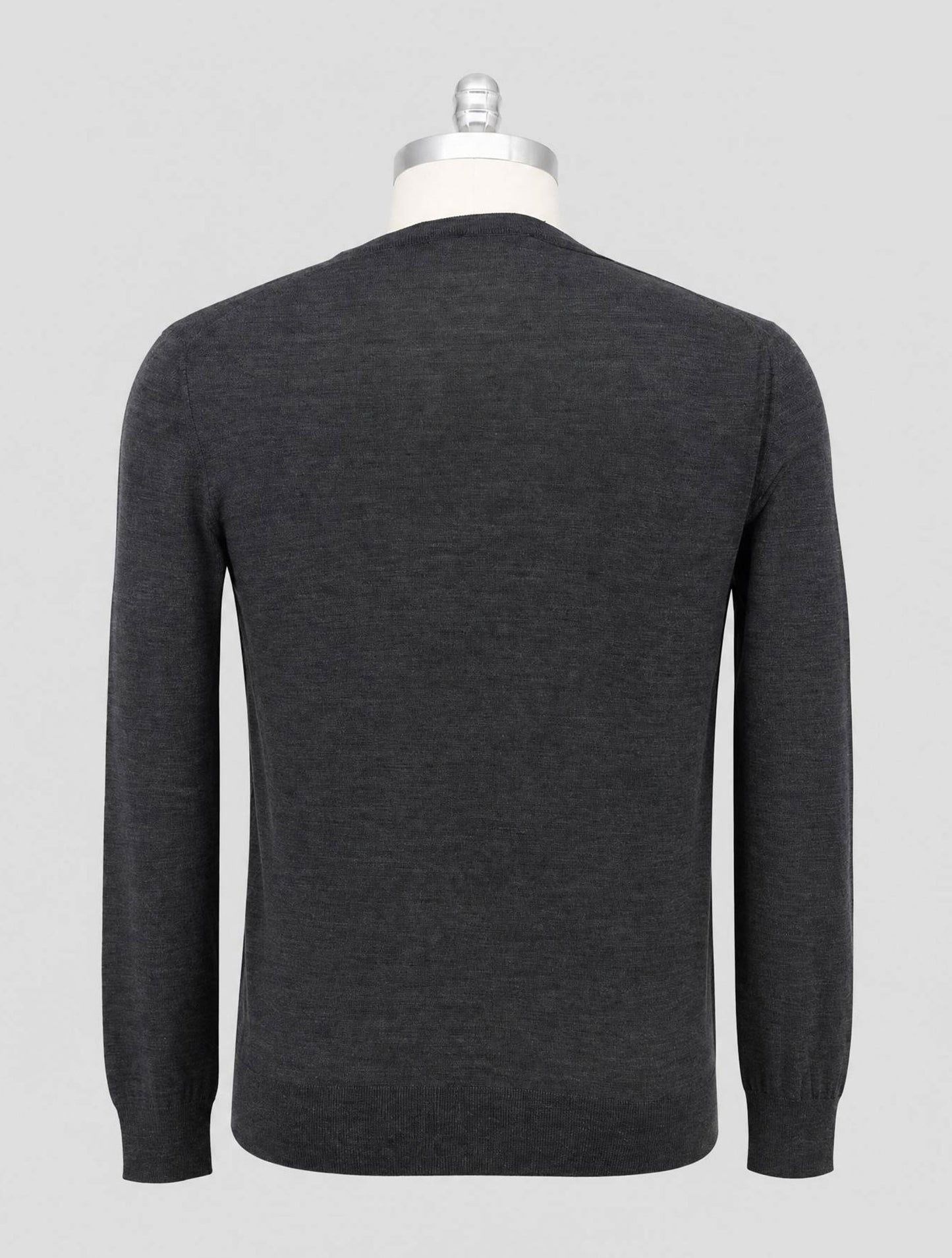 Kiton Gray Wool 14 Micron Sweater V-Neck