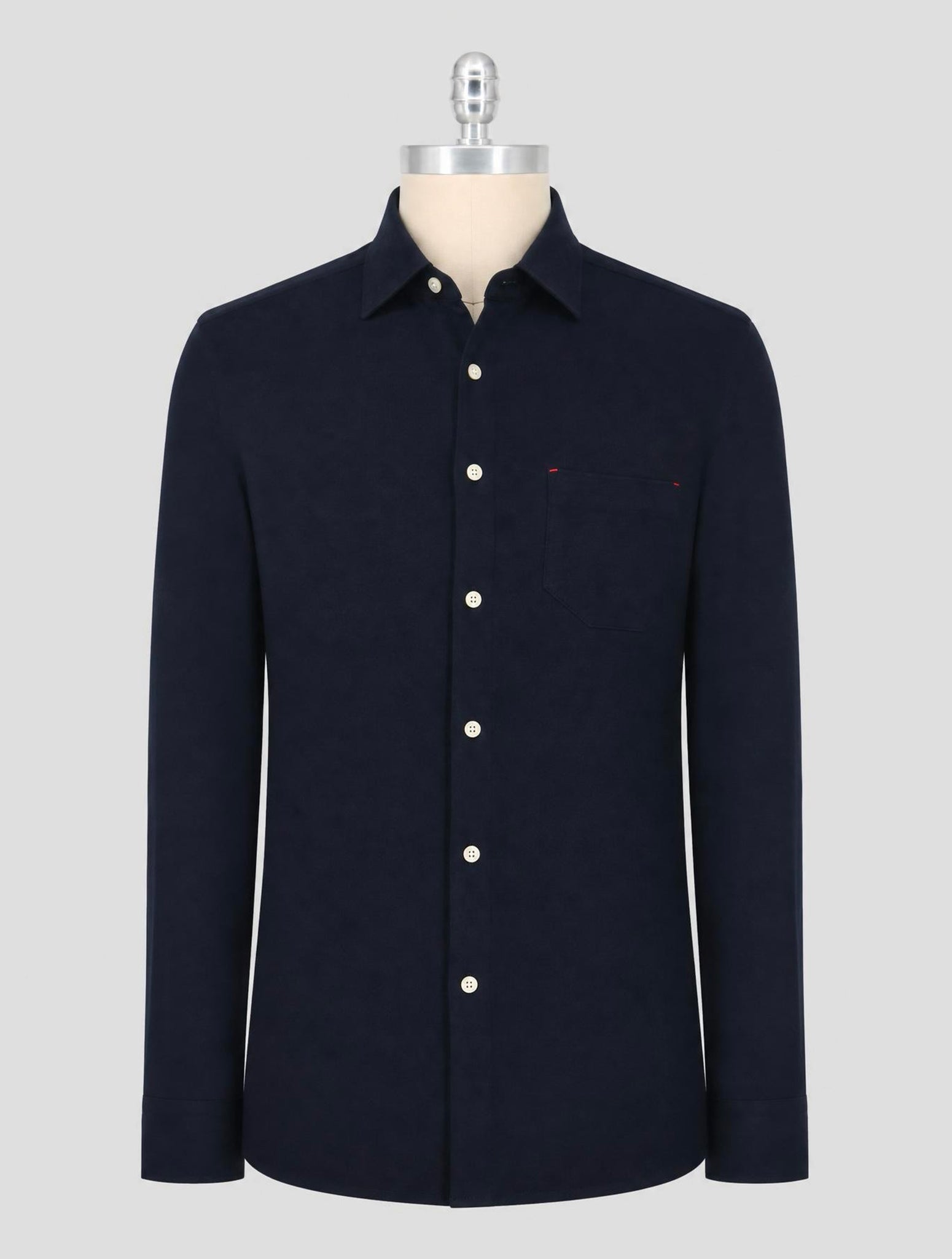 Kiton Dark Blue Cotton Cashmere Shirt