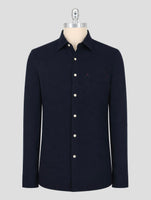 Kiton Dark Blue Cotton Cashmere Shirt
