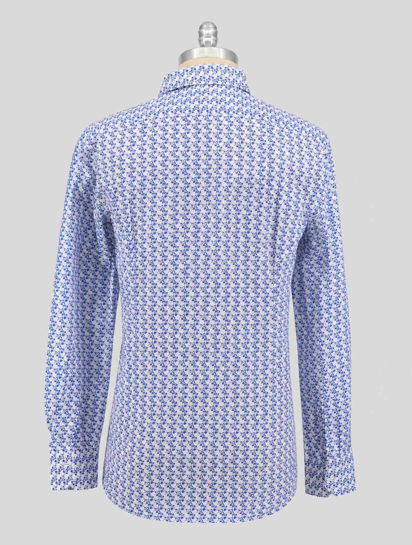 Kiton Blue White Cotton Silk Shirt