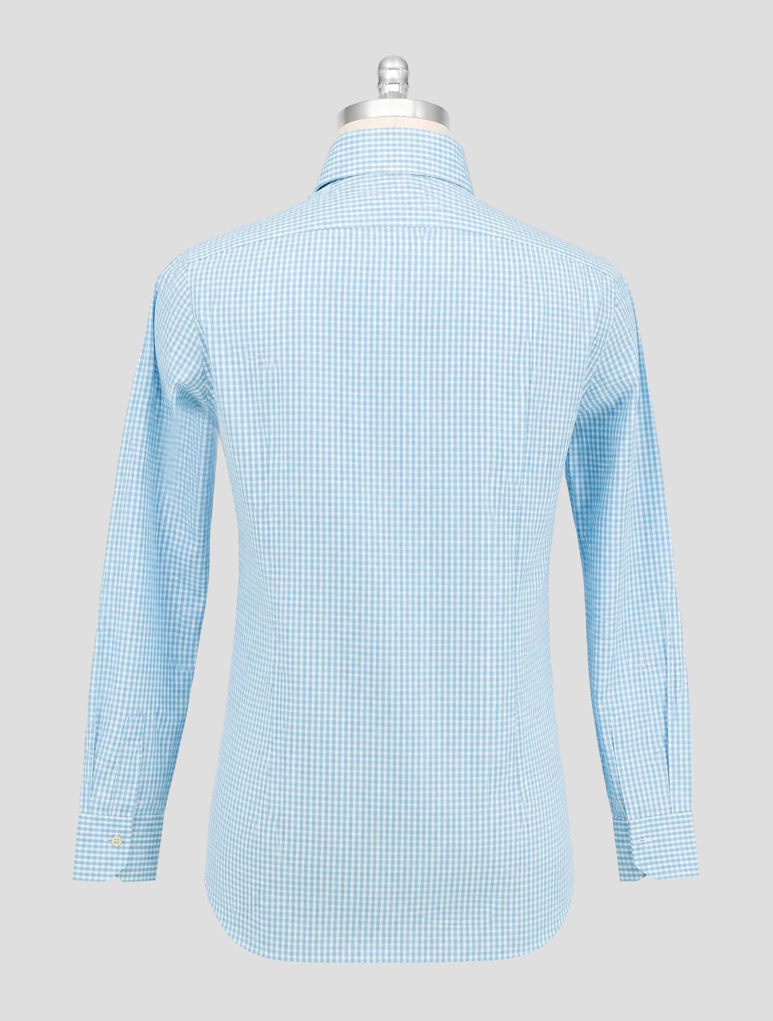 Kiton Light Blue White Cotton Shirt