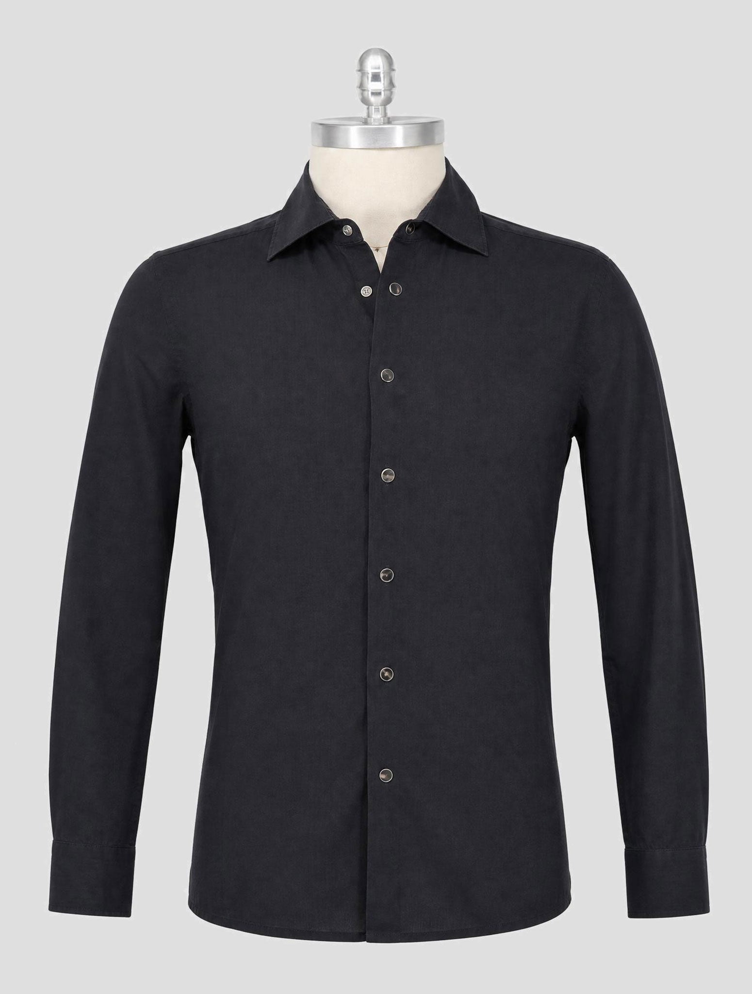 Kiton Black Cotton Shirt