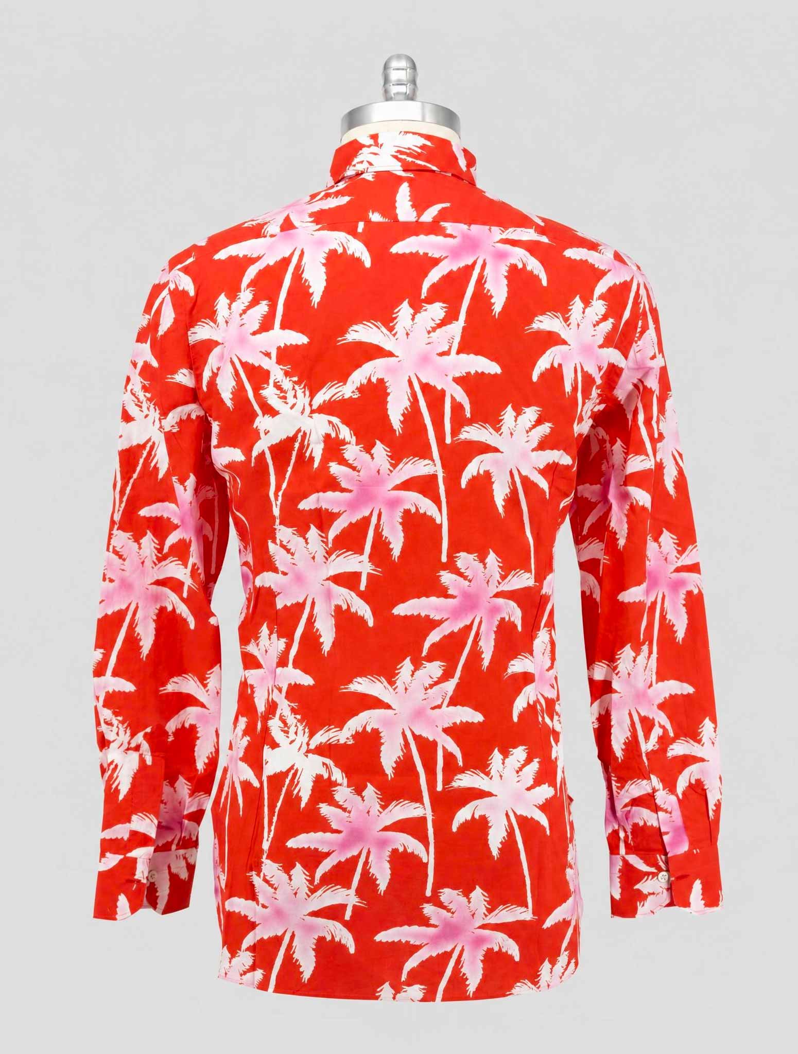 Kiton Red Pink Cotton Shirt