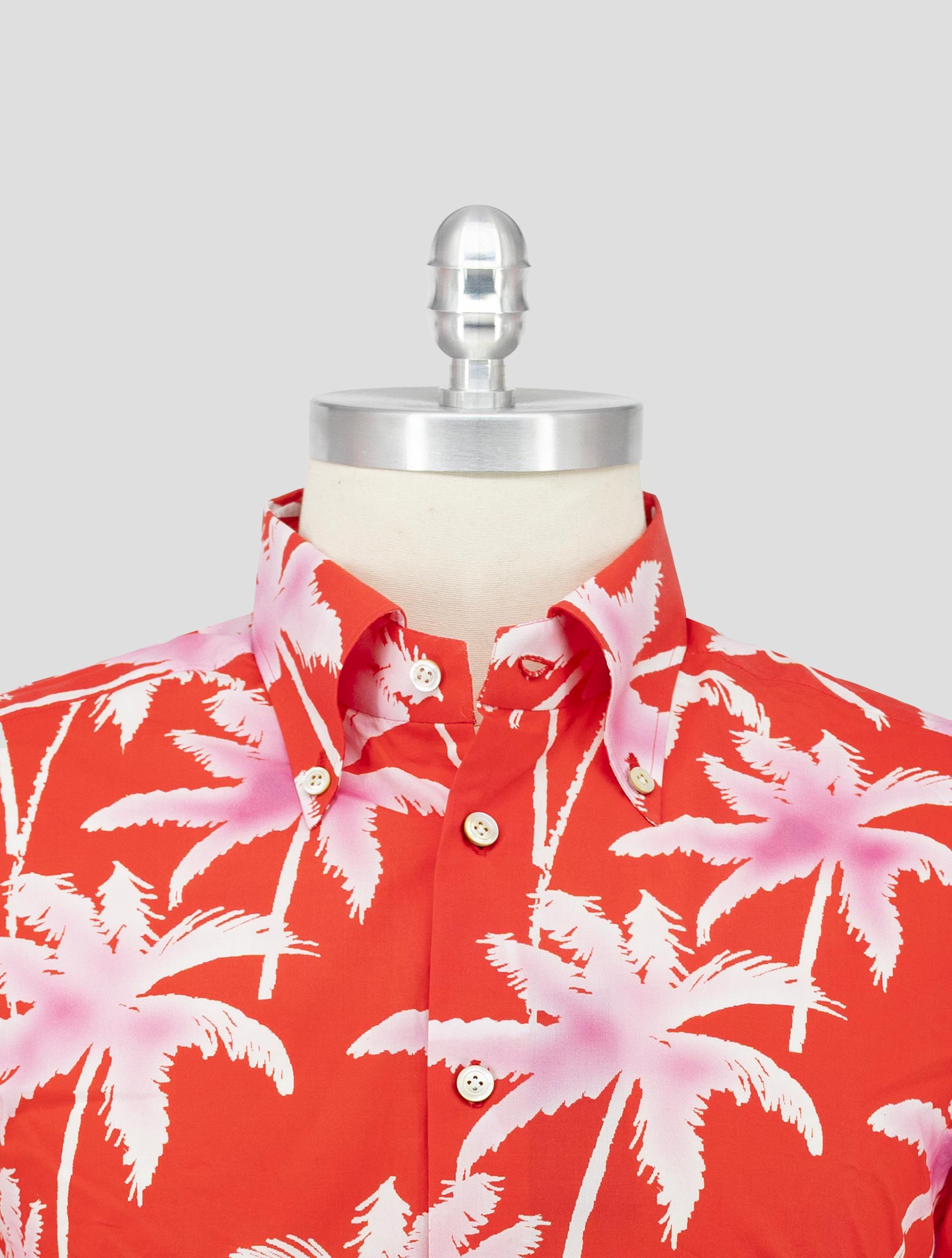 Kiton Red Pink Cotton Shirt