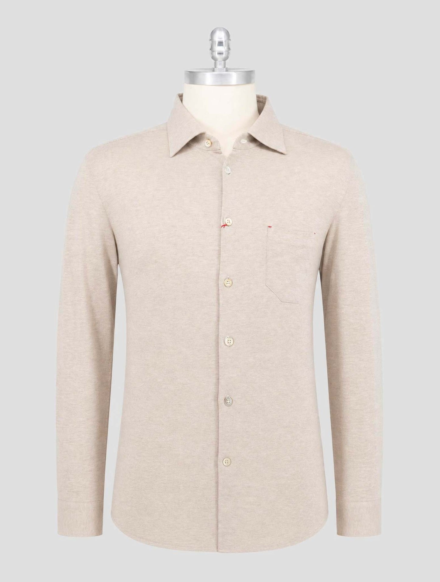 Kiton Beige Cotton Cashmere Shirt