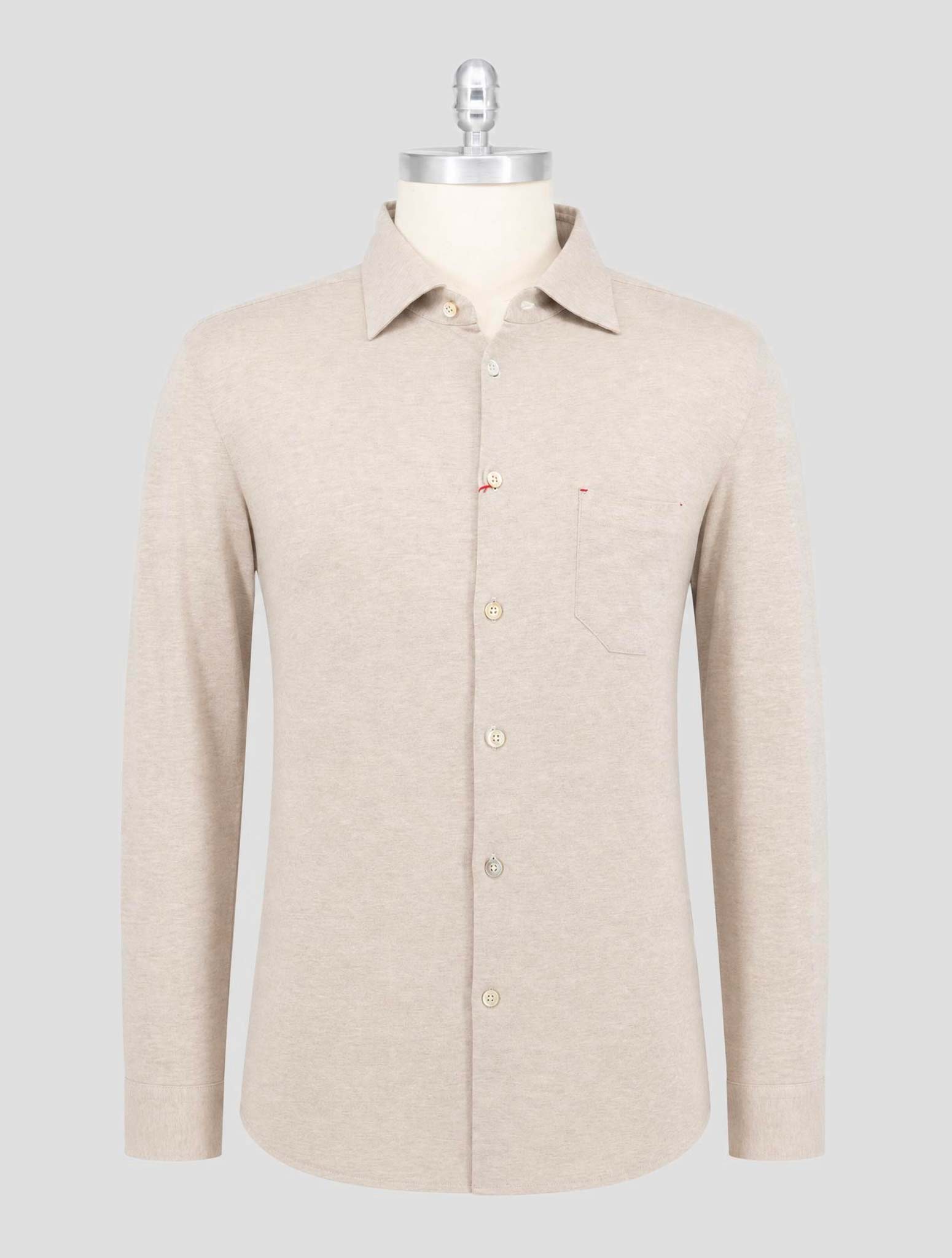 Kiton Beige Cotton Cashmere Shirt