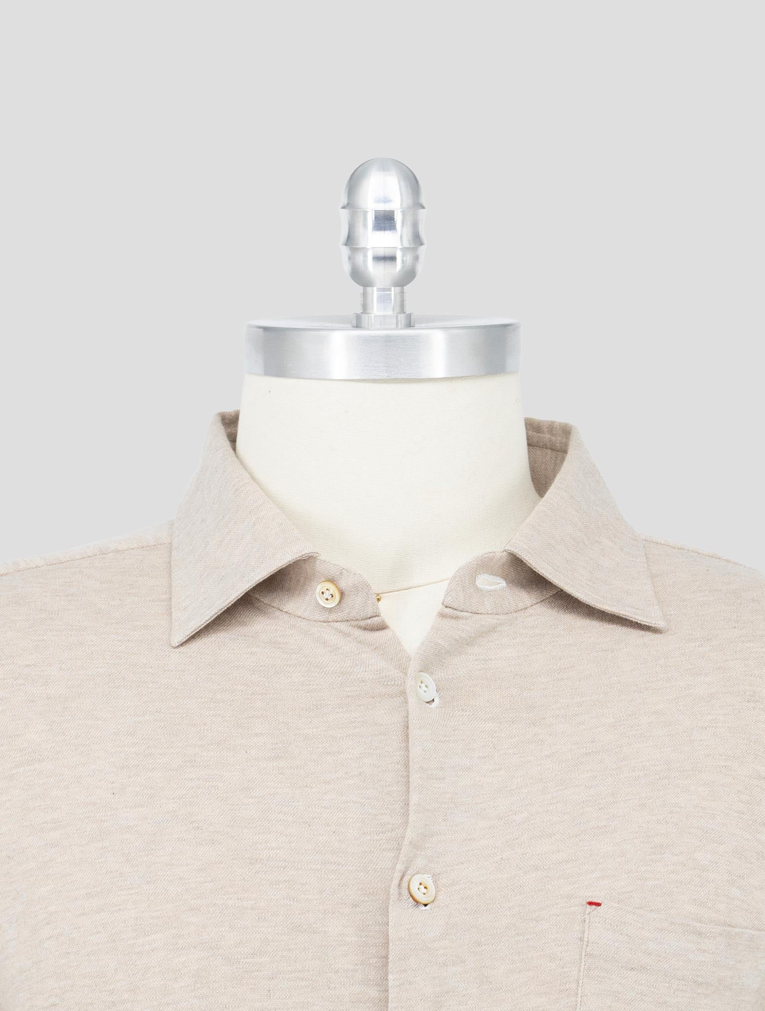 Kiton Beige Cotton Cashmere Shirt