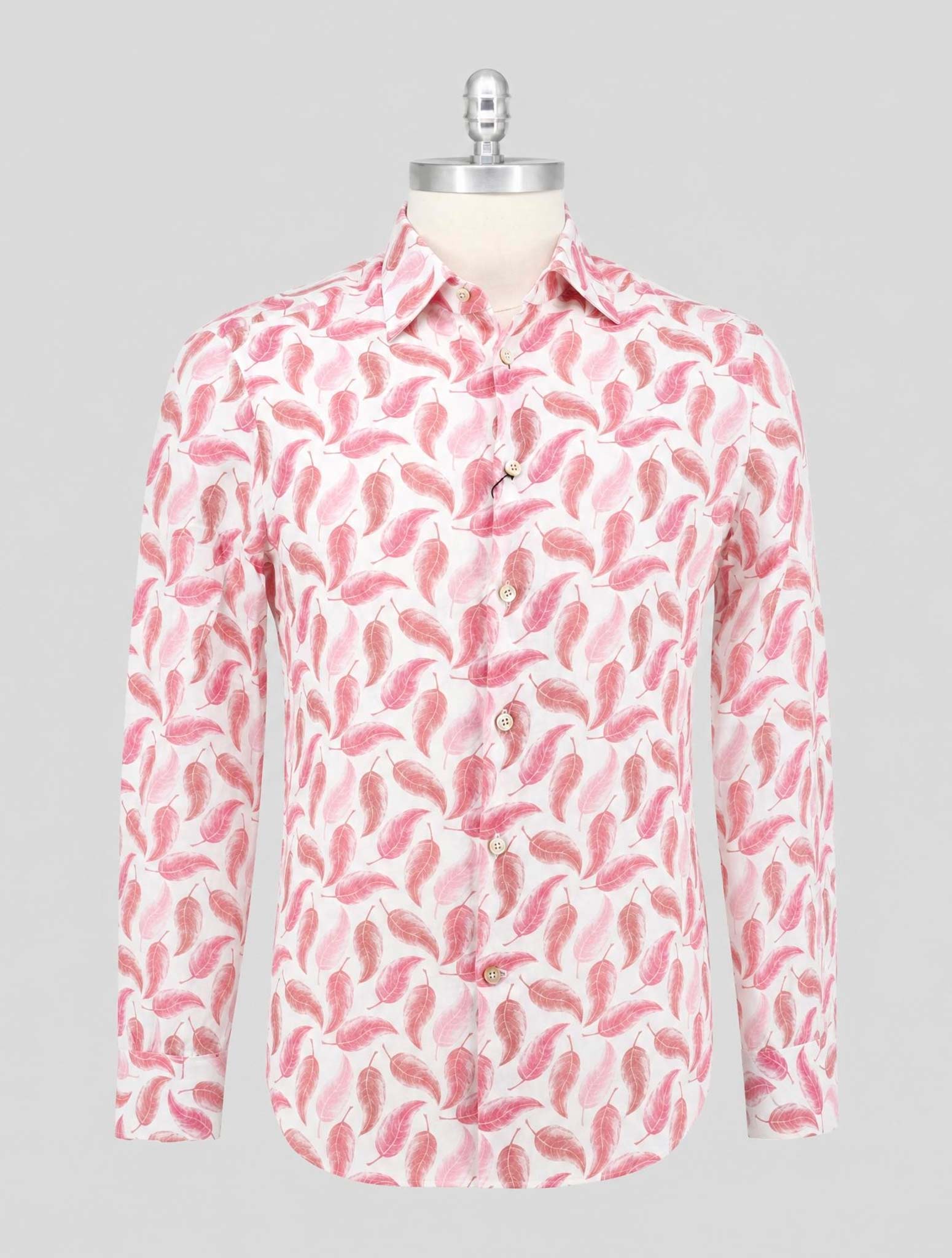 Kiton Pink White Linen Shirt