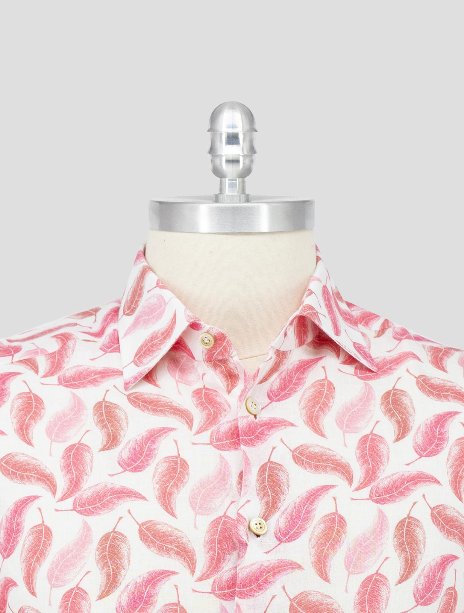 Kiton Pink White Linen Shirt