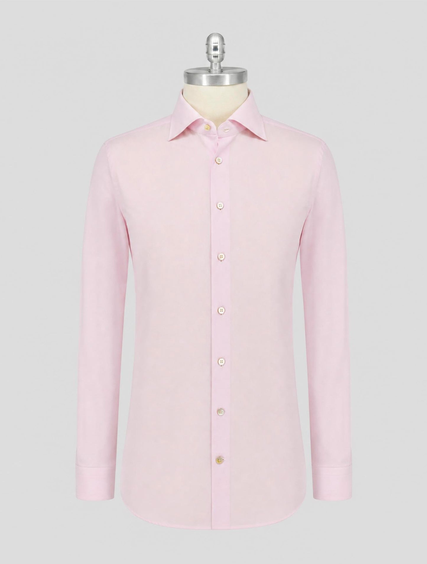 Kiton Pink White Cotton Shirt