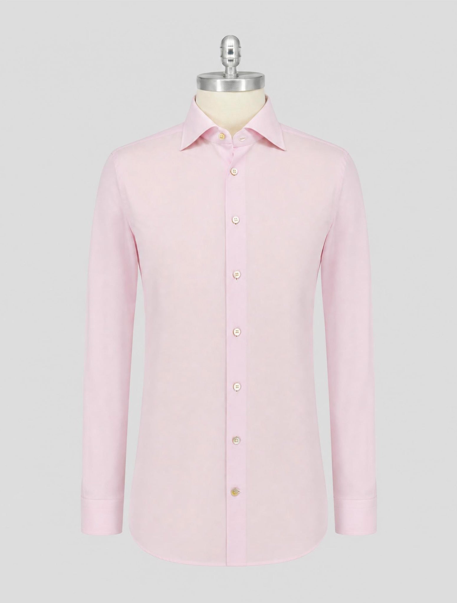 Kiton Pink White Cotton Shirt