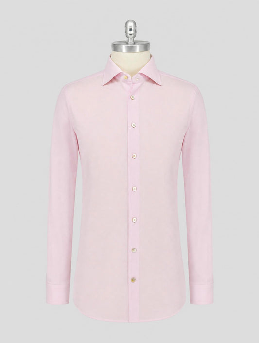 Kiton Pink White Cotton Shirt