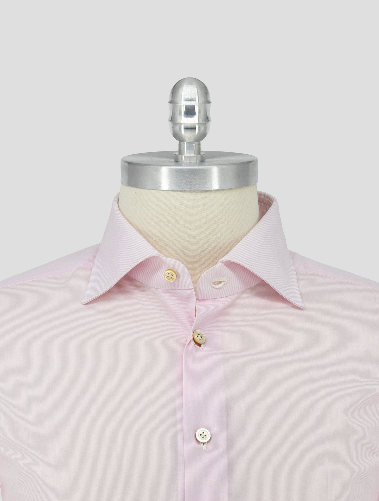 Kiton Pink White Cotton Shirt