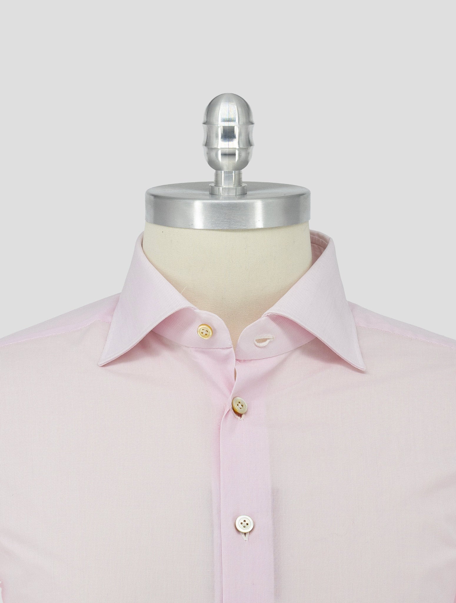 Kiton Pink White Cotton Shirt