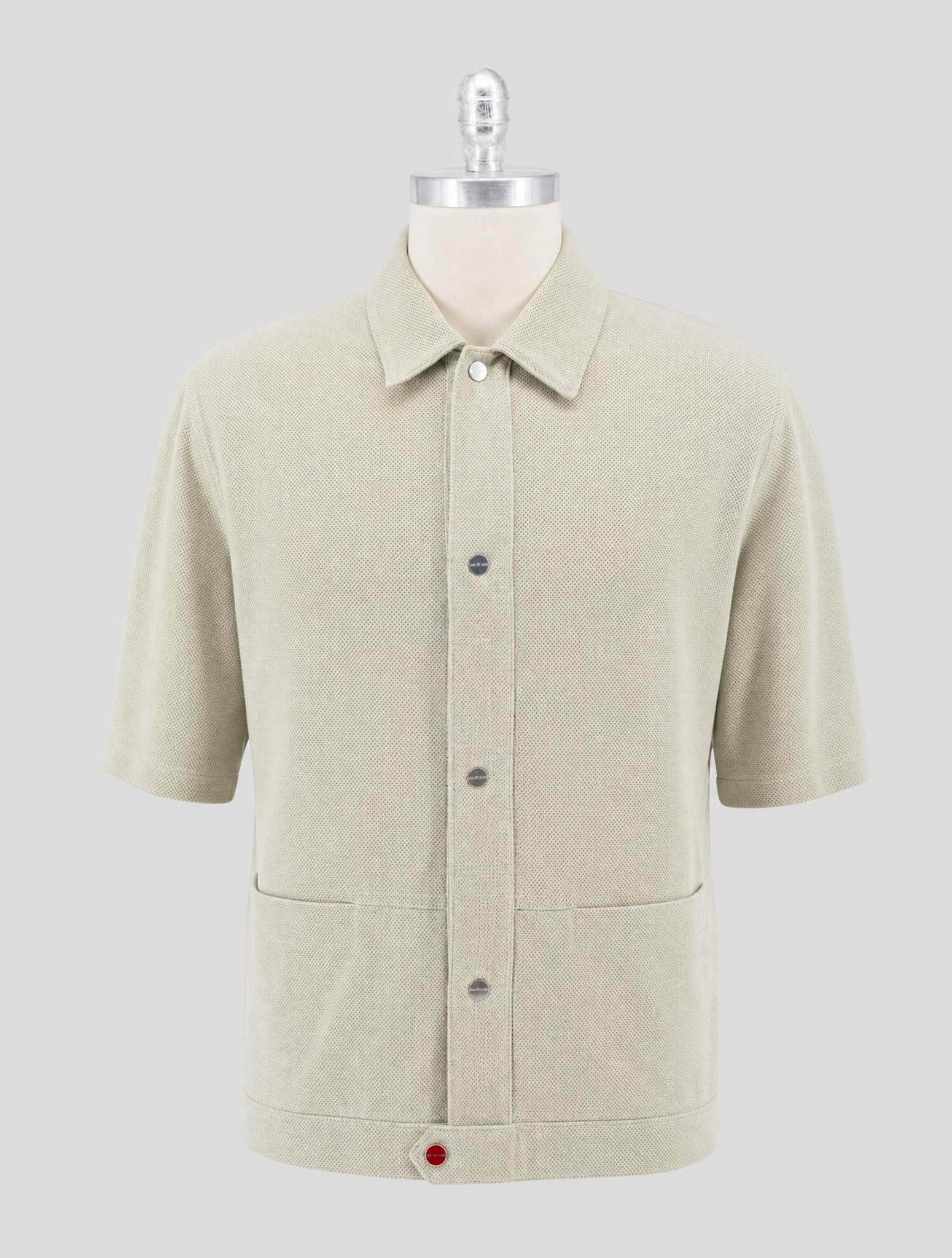 Kiton Green Leather Suede Coat Short Sleeve