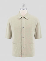 Kiton Green Leather Suede Coat Short Sleeve