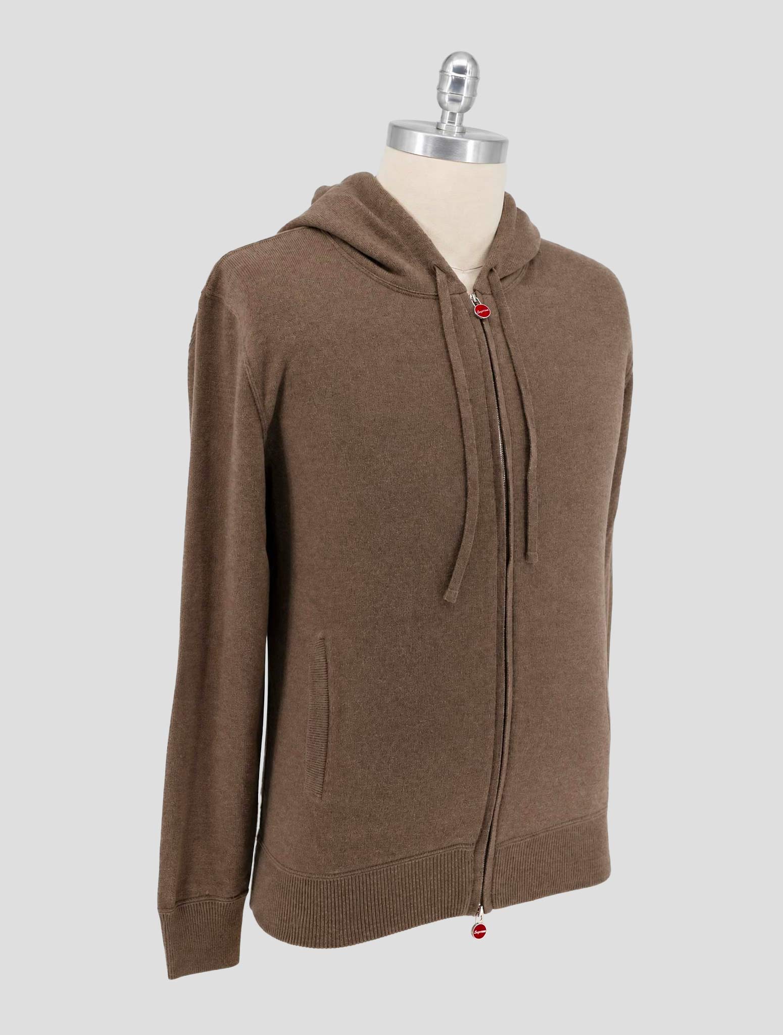 Kiton Brown Cashmere Sweater Full Zip