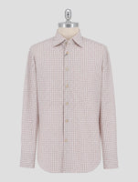 Kiton Brown White Cotton Shirt