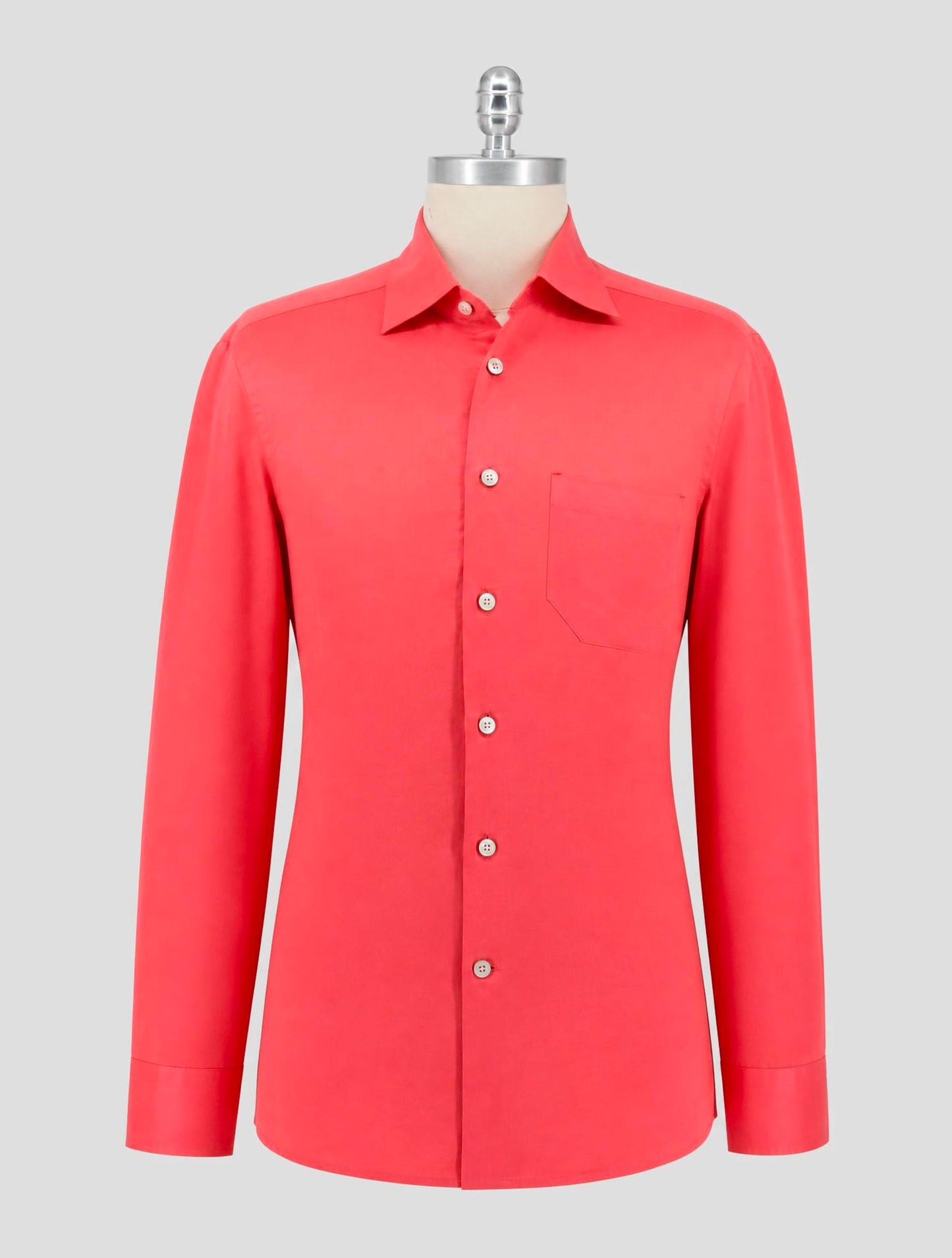 Kiton Red Cotton Linen Shirt