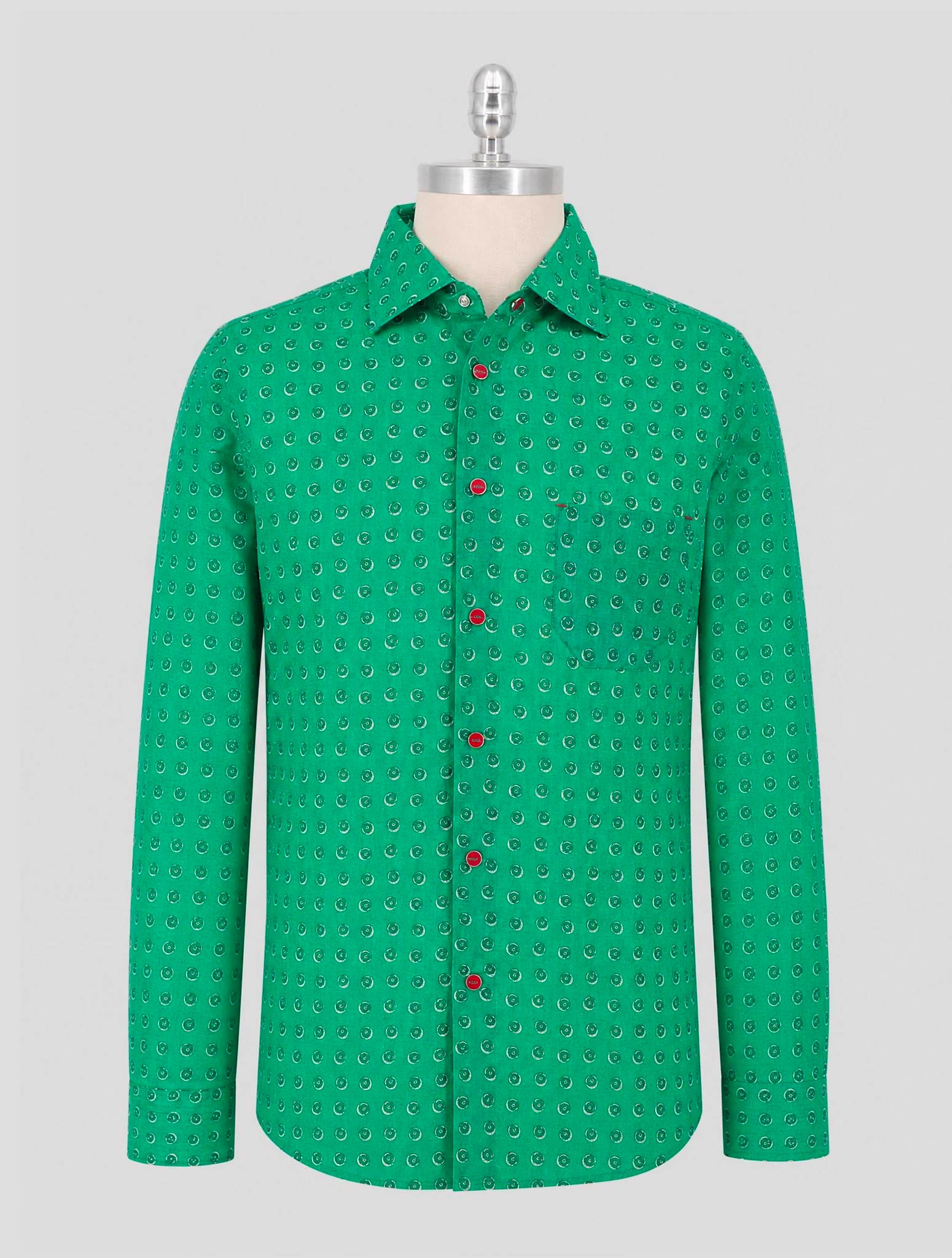 Kiton Green Cotton Shirt