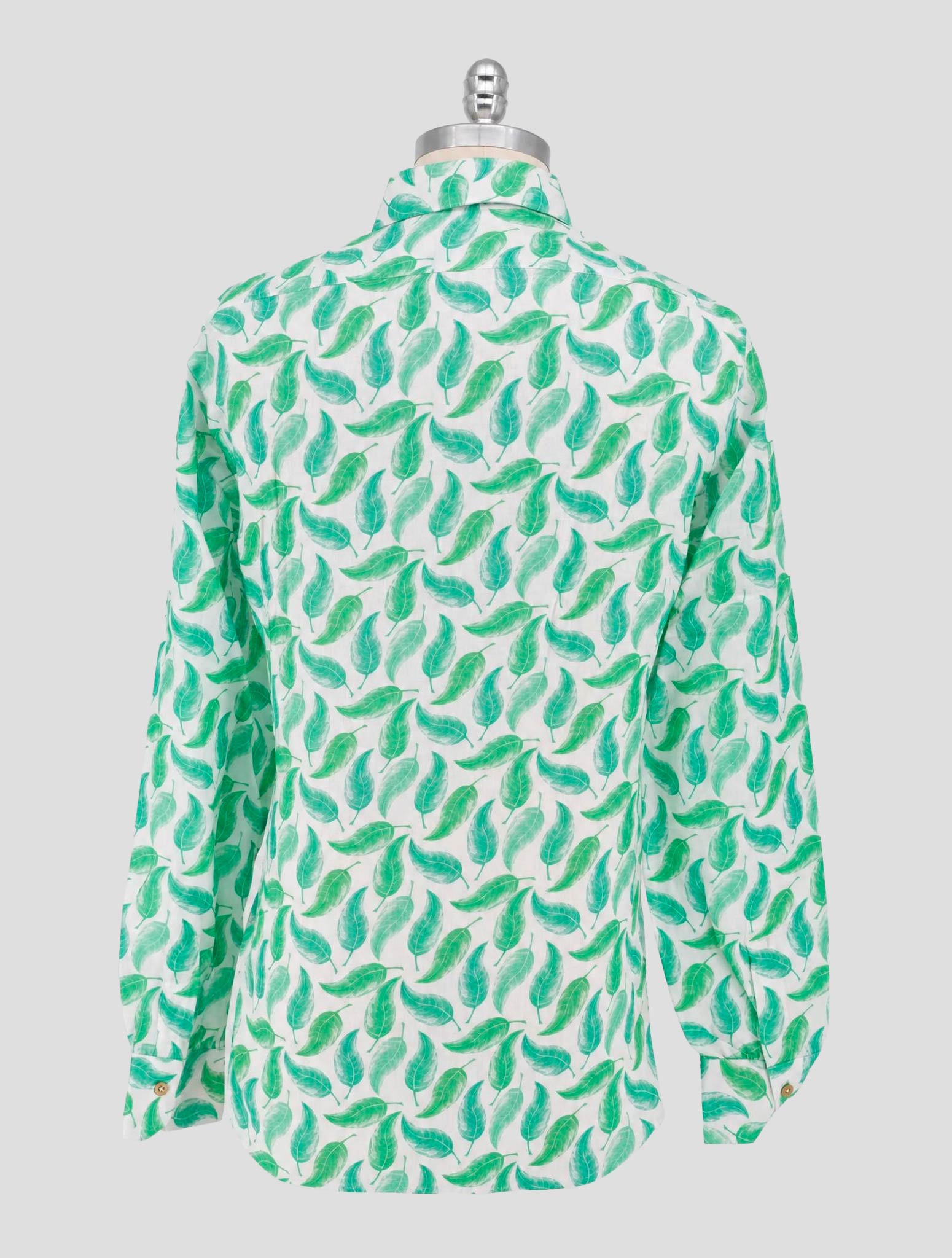 Kiton Green White Linen Shirt