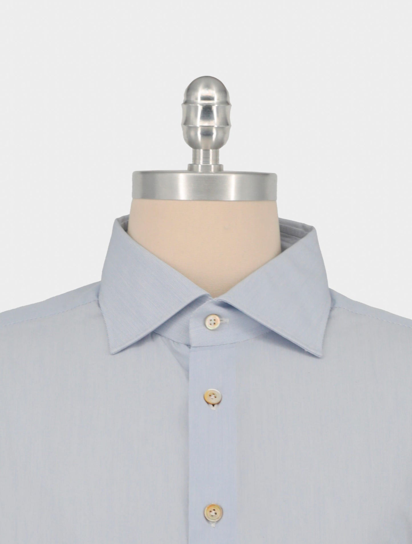 Kiton Light Blue White Cotton Shirt