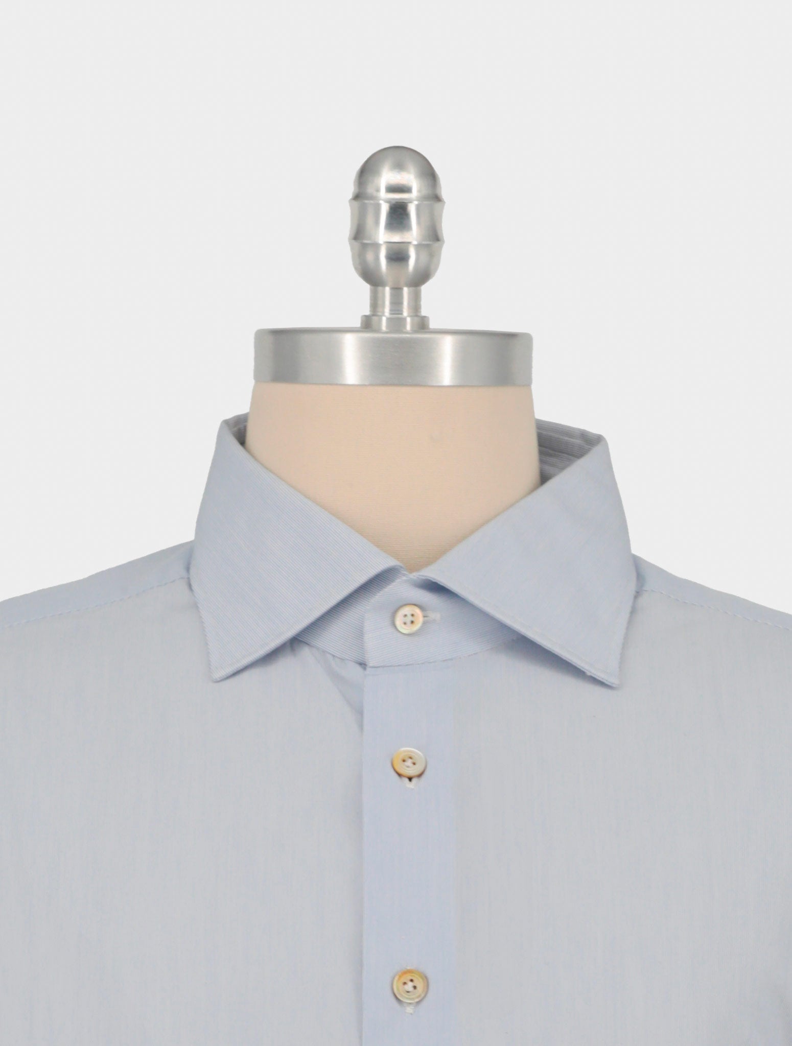 Kiton Light Blue White Cotton Shirt