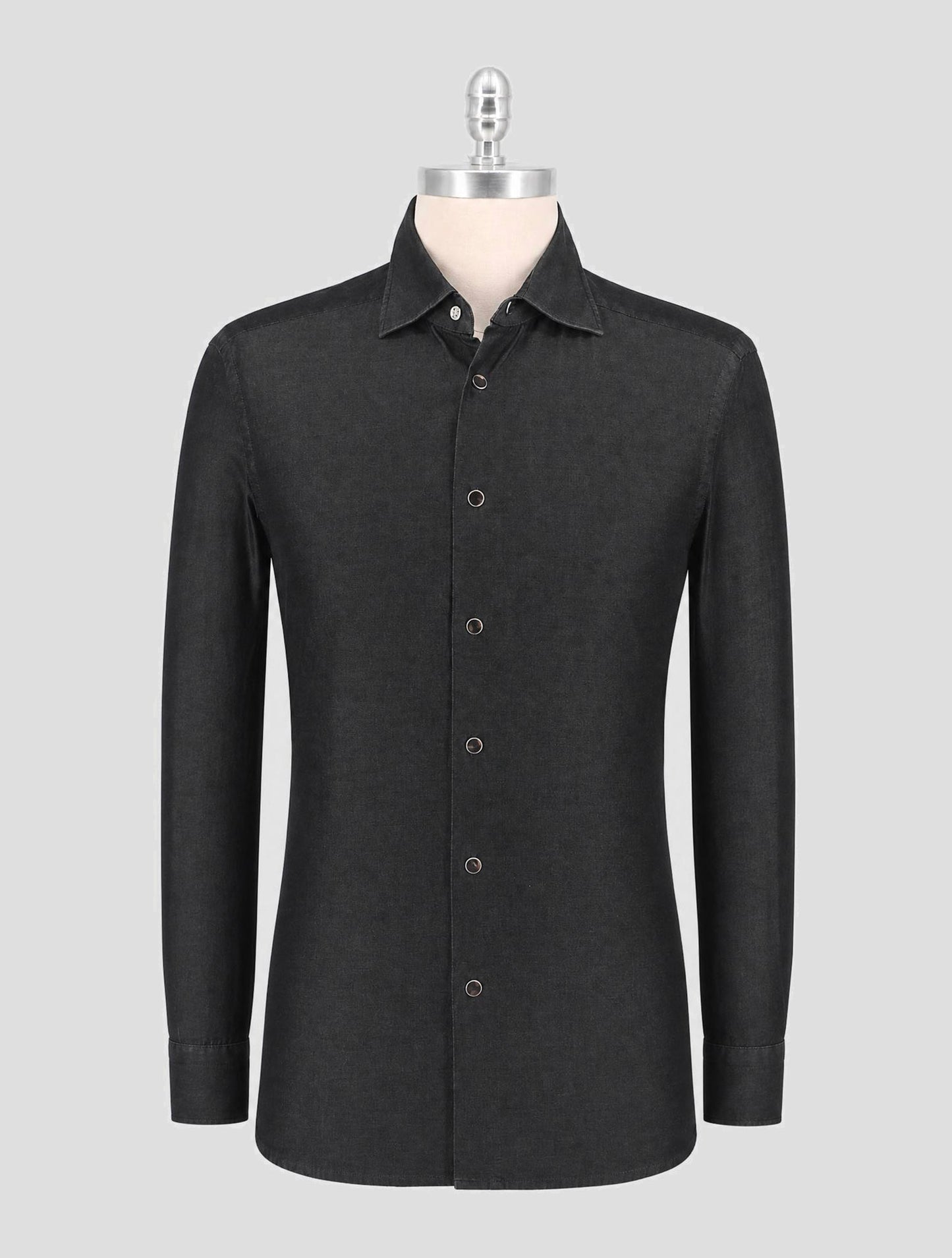 Kiton Black Cotton Shirt