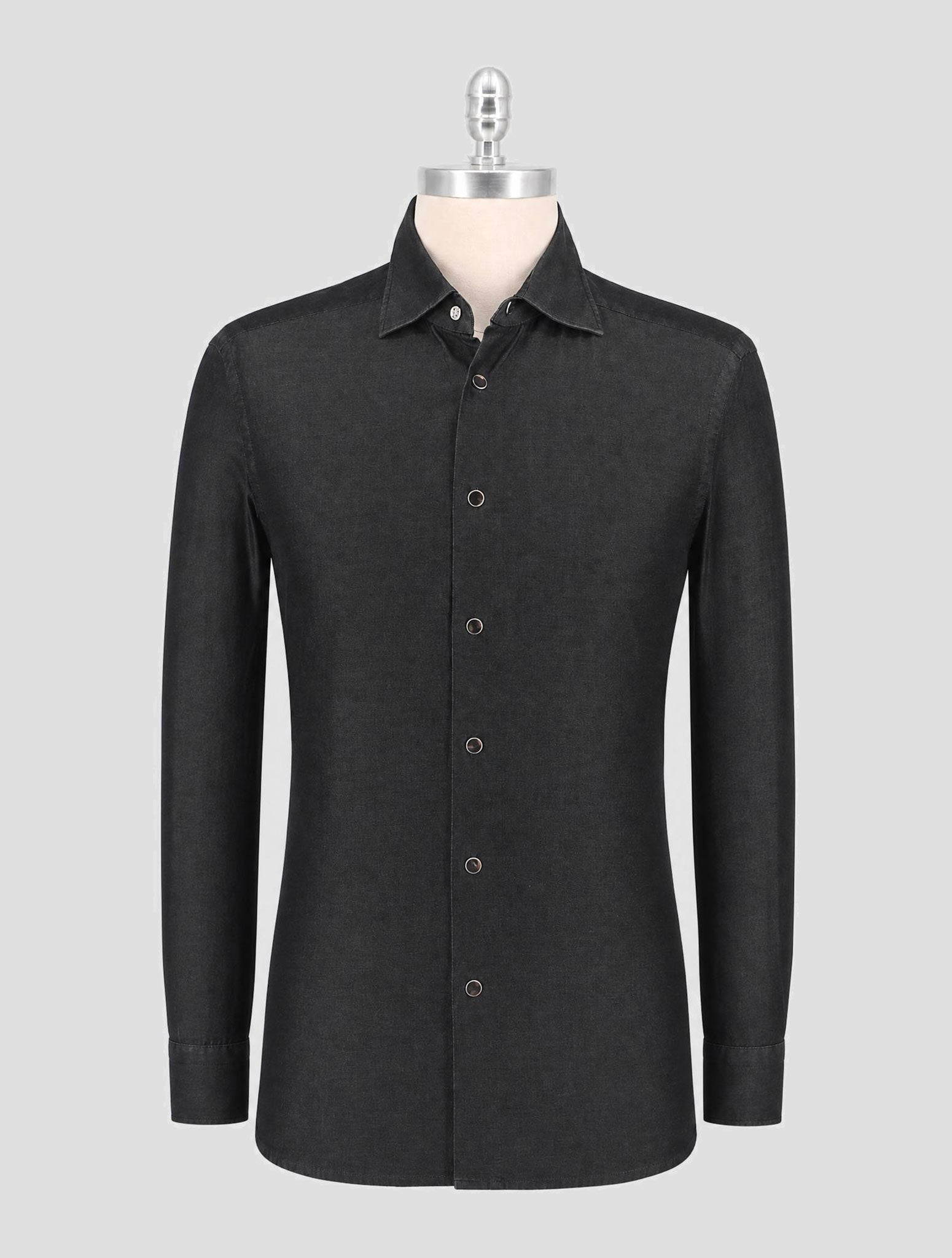 Kiton Black Cotton Shirt