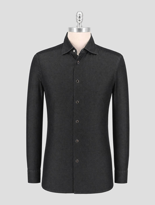 Kiton Black Cotton Shirt