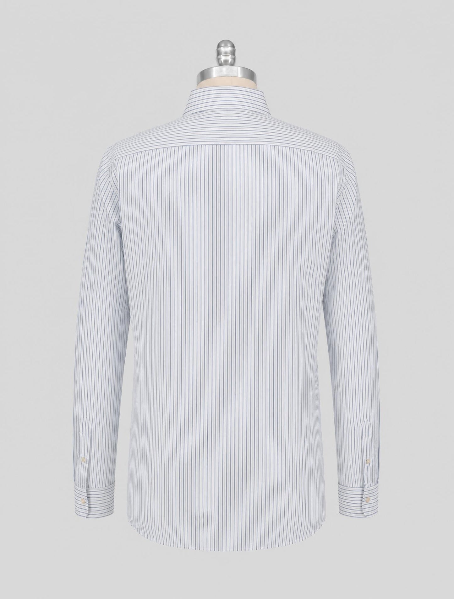 Kiton Blue White Cotton Shirt