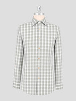 Kiton Gray White Cotton Shirt