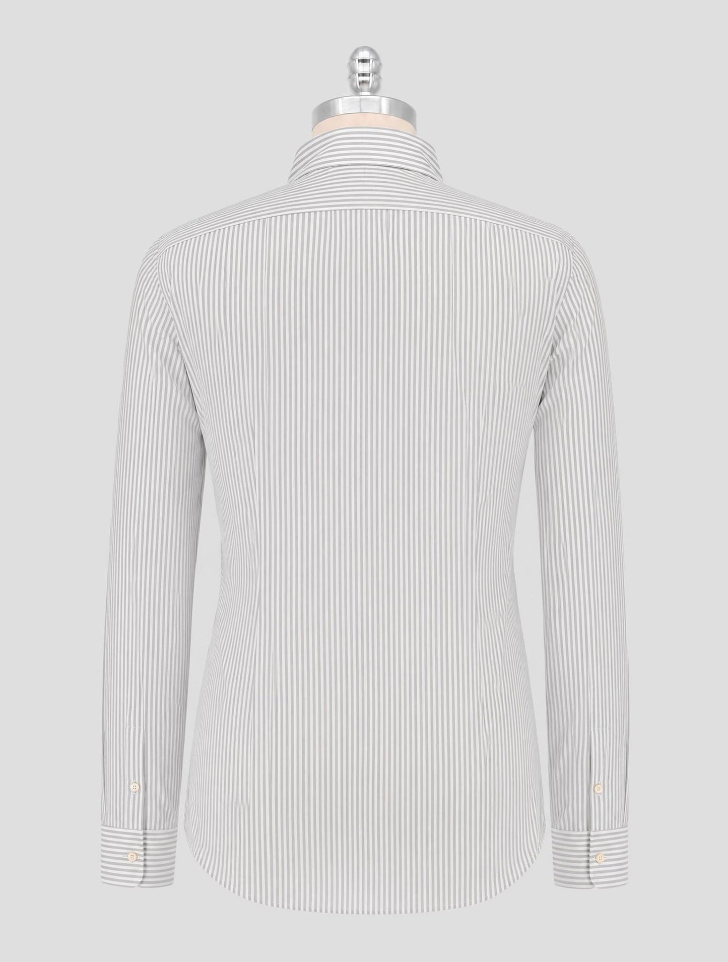 Kiton Gray White Cotton Linen Shirt