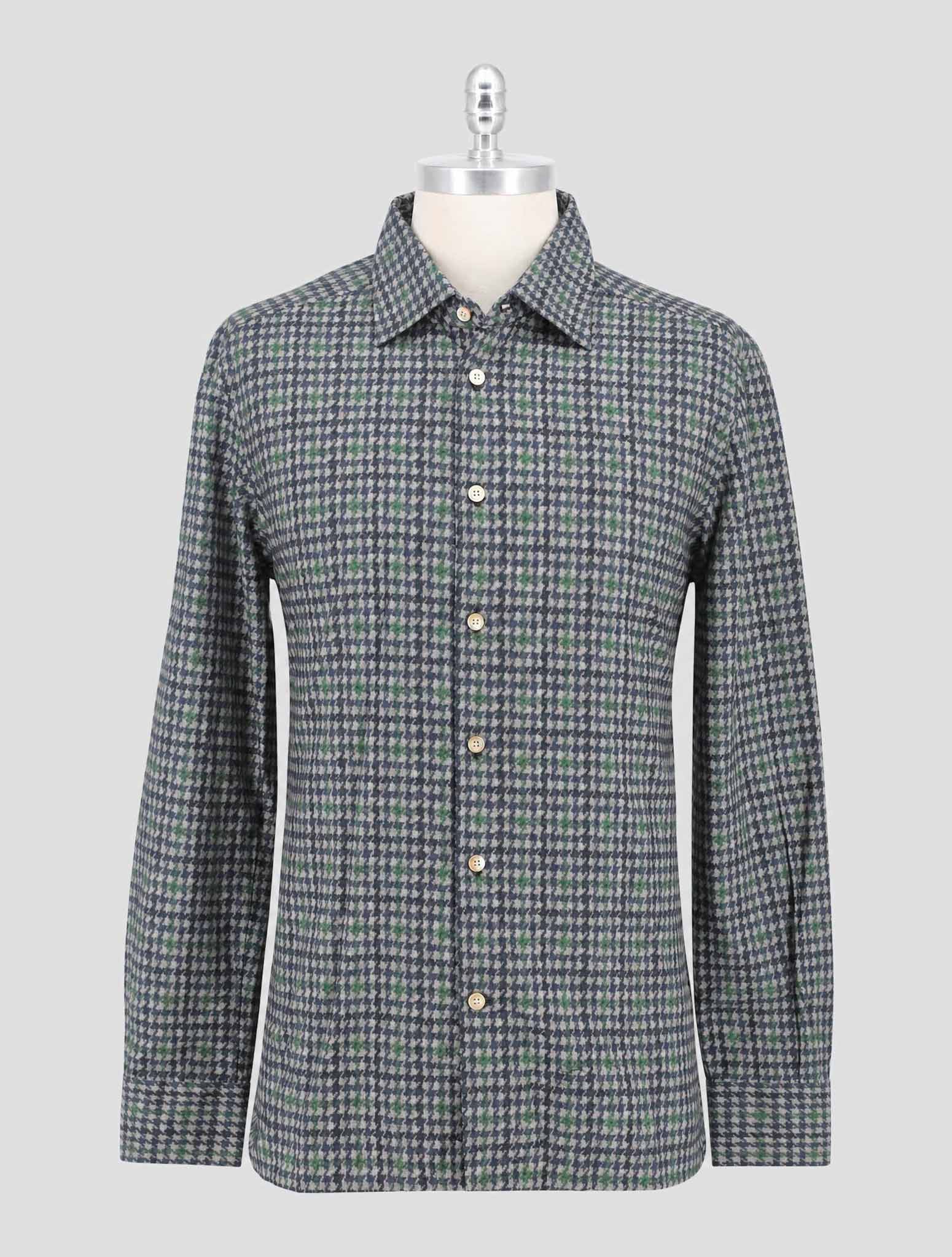 Kiton Blue Gray Cotton Shirt