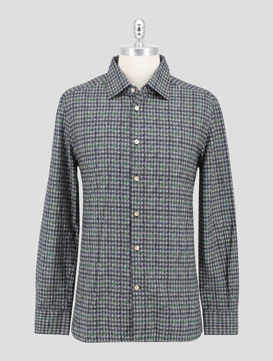 Kiton Blue Gray Cotton Shirt